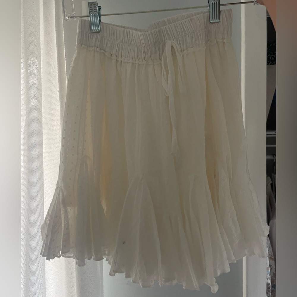 White Boho Mini Skirt